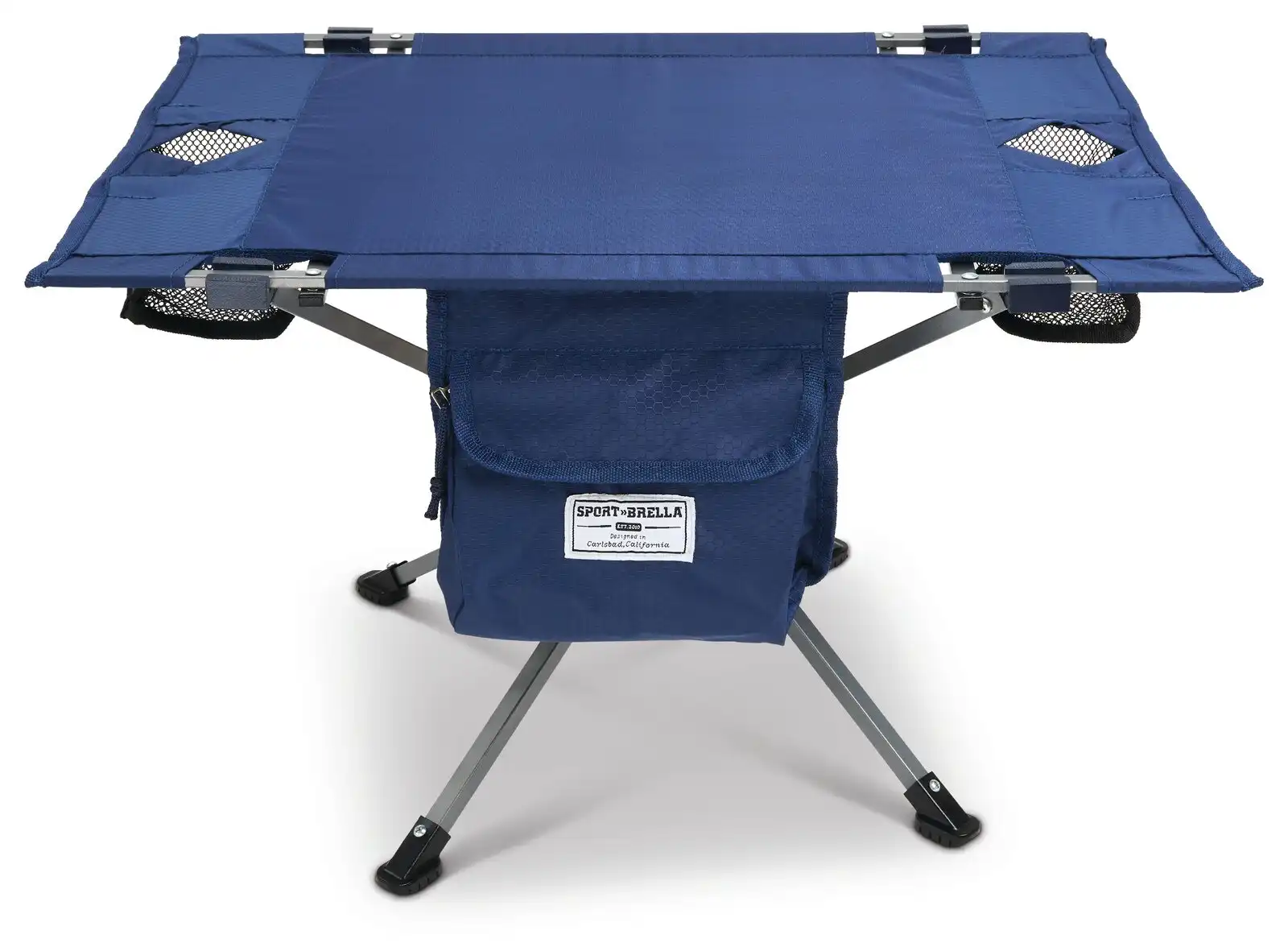 Sport Brella Sunsoul Portable Outdoor Beach/Camping Table w/ Cup Holder Navy
