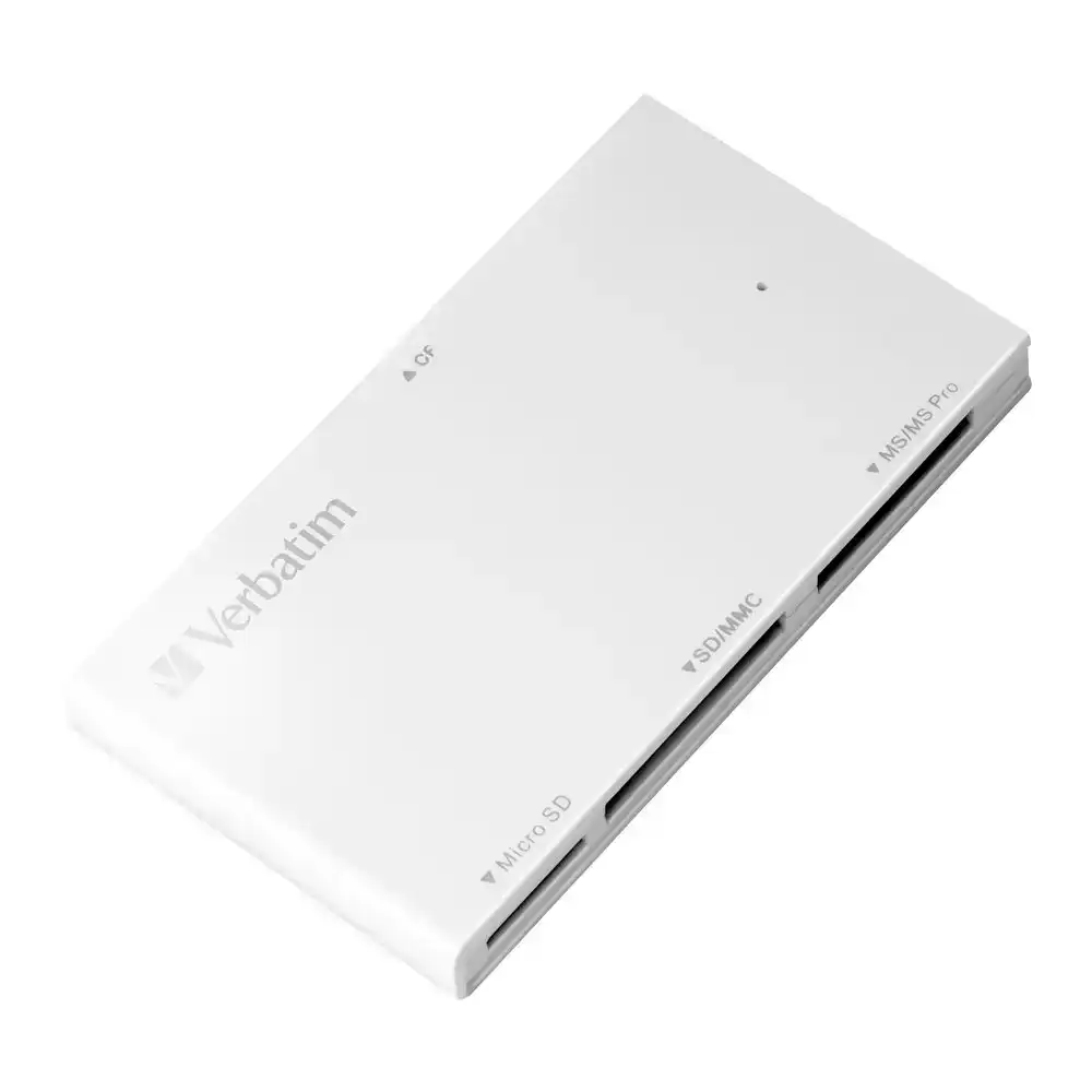Verbatim 4-in-1 Universal USB 3.0 Memory Card Reader For Laptop/PC/Mac White