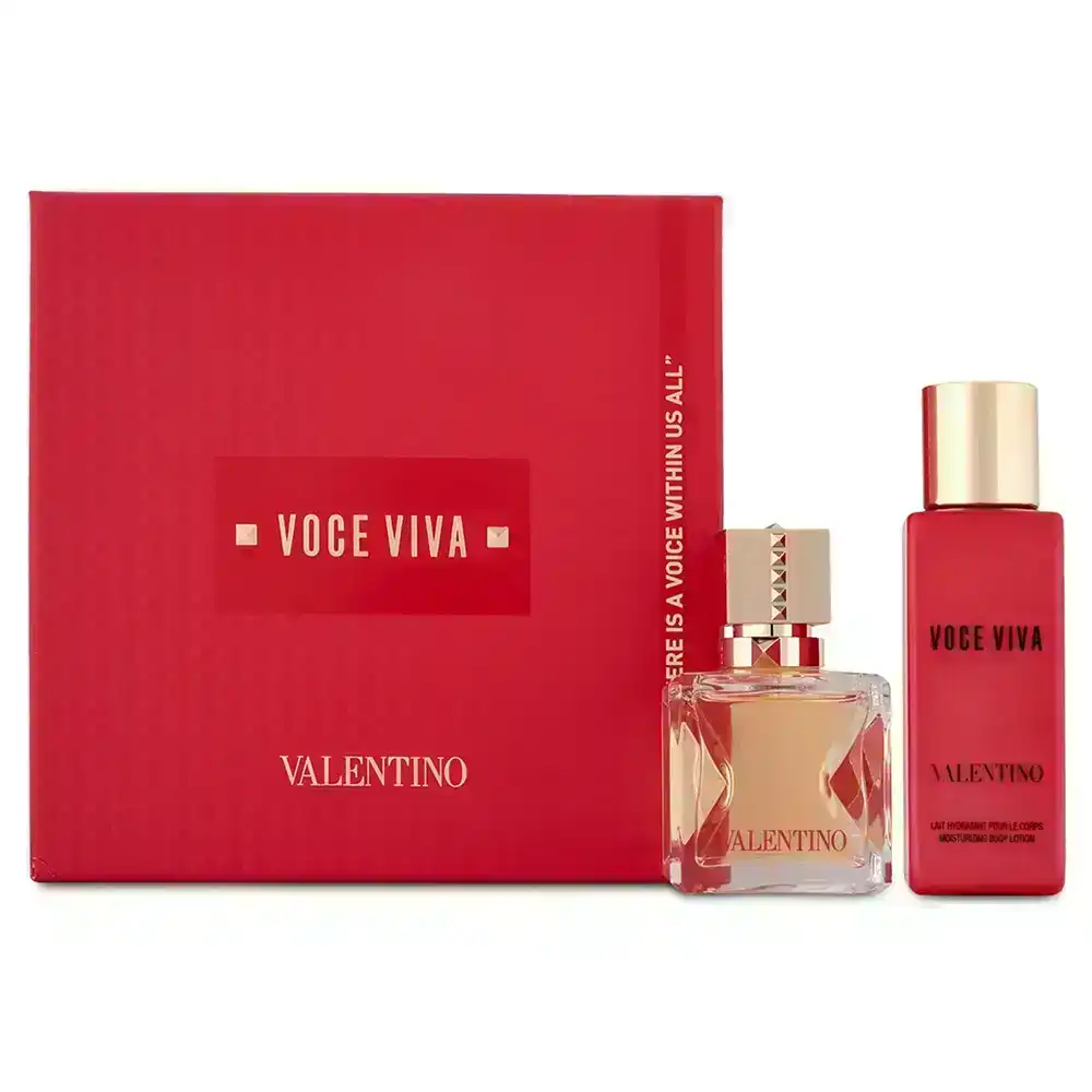 2pc Valentino Voce Viva Women's Body Lotion/50ml Fragrance EDP Eau De Parfum Set