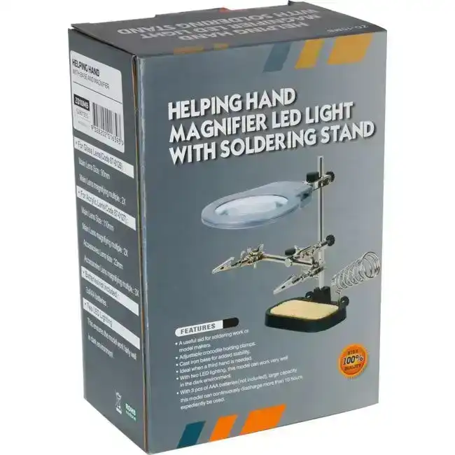 Helping Hand ZD10MB Magnifier LED Light w/ Soldering Stand/Adjustable Clamps