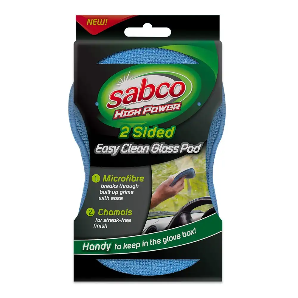 Sabco High Power Easy Clean Streak Free Car Cleaning Microfibre Glass Pad/Cloth