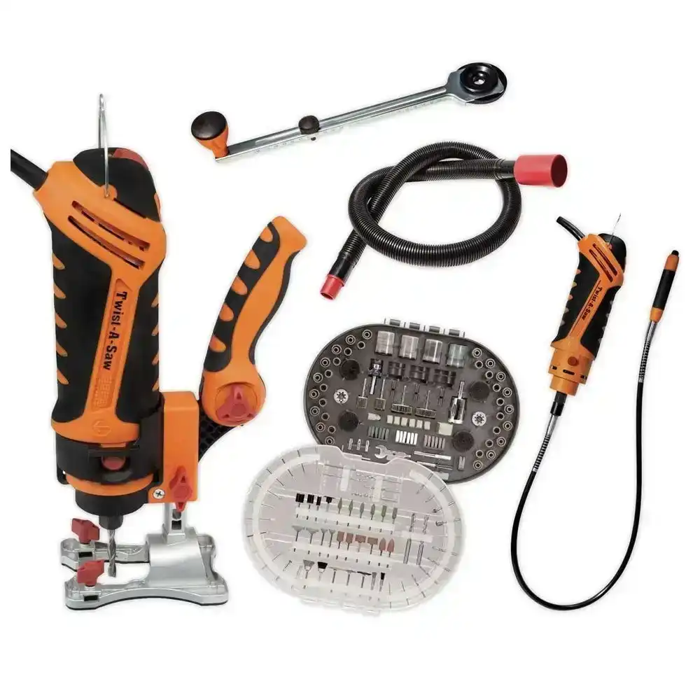 Twist-A-Saw 550W Multi-Purpose Deluxe Power Tool Kit Cutting/Cleaning/Sanding
