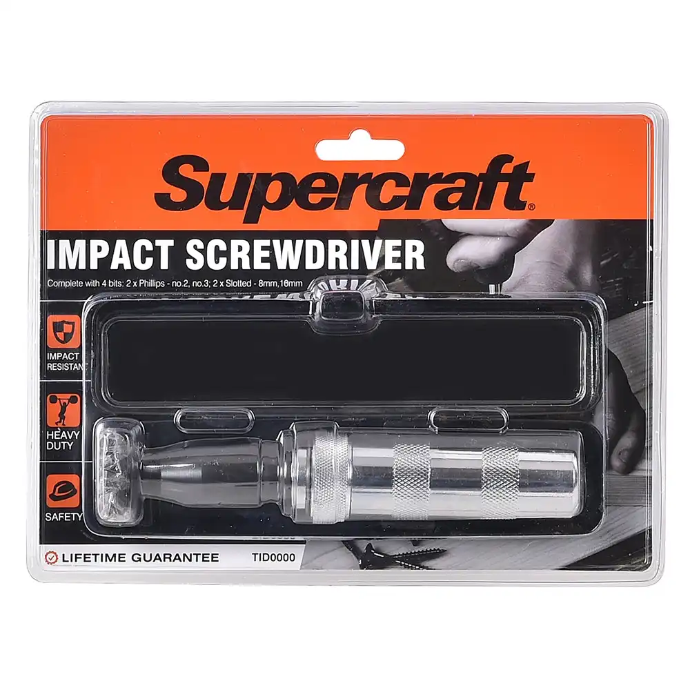 5pc Supercraft Impact Resistant Heavy Duty DIY Screwdriver Slotted/Philips Set