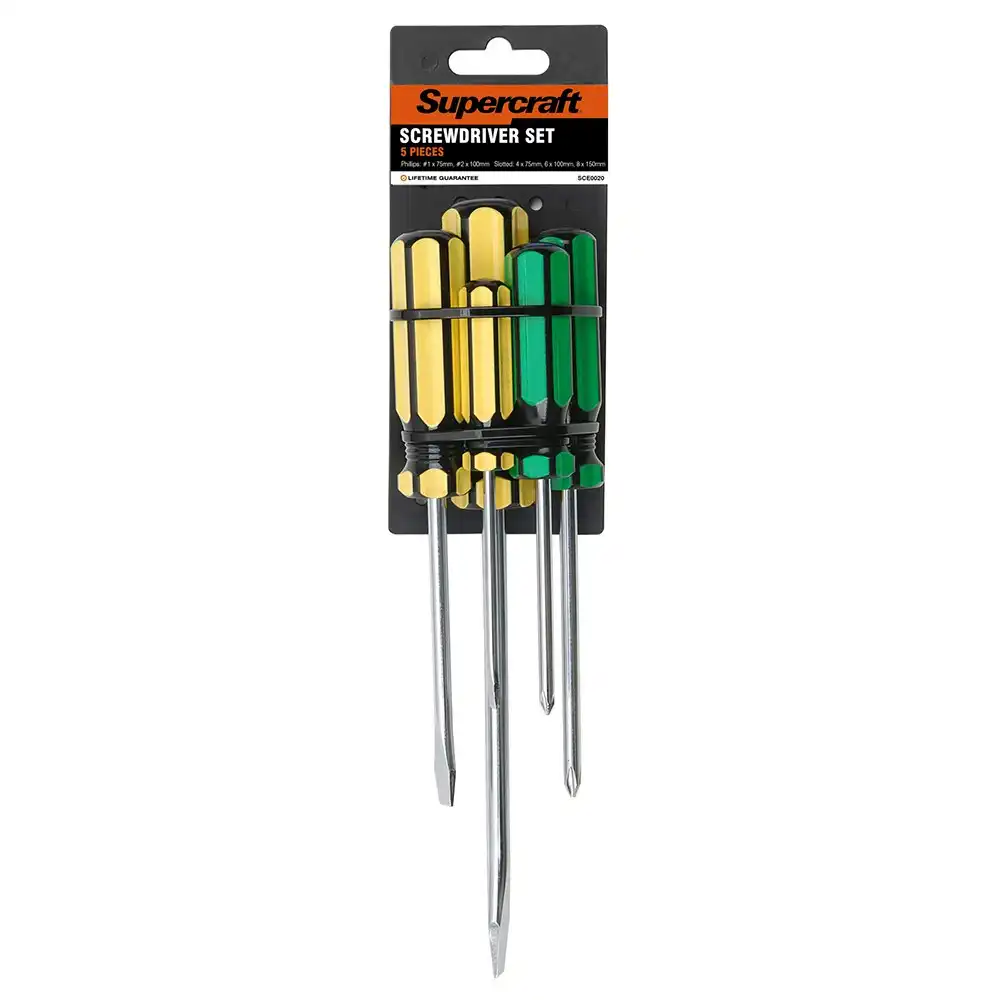 5pc Supercraft Precision Screwdriver Slotted/Philips Home Improvement DIY Tools