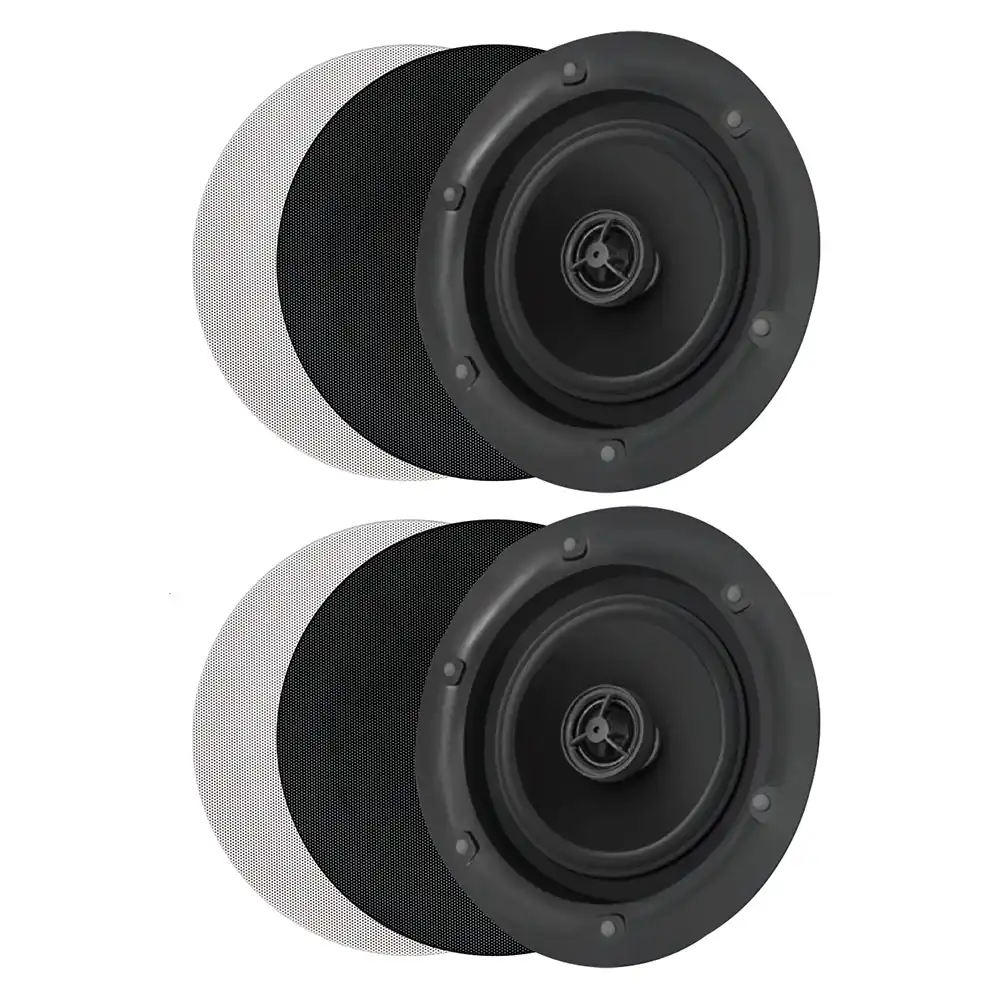 2x Pure Acoustics Turbo 800 8" 185W Home Theatre In-Ceiling Speaker Home BLK/WHT