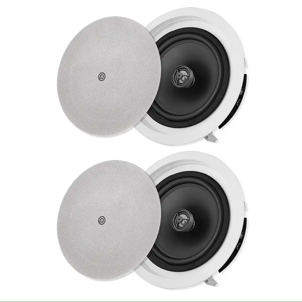 2x Pure Acoustics 6.5" 120W Home Theatre In-Ceiling Speaker Home Audio White