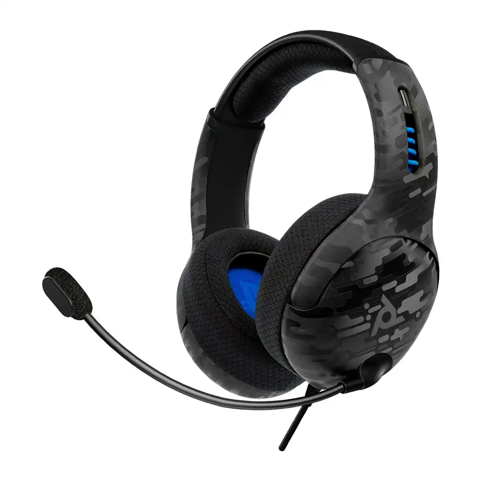 PDP Gaming LVL50 Wired Gaming Headset Black Camo For Playstation 5/4 Console