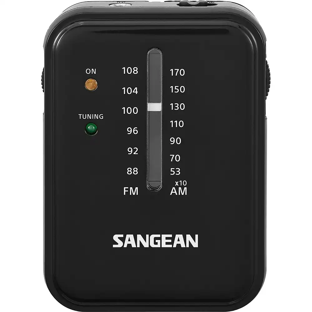 Sangean SR36 Portable AM/FM Radio Pocket Receiver w/ Built-in Speaker Black