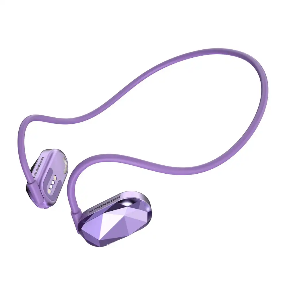 Monster ARIA Free Air Conduction Sports Bluetooth Earbuds/Earphones Purple