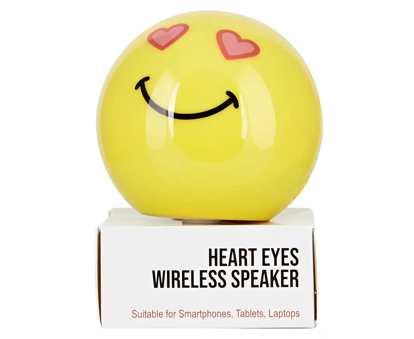 Carter Emoticon Audio Portable Wireless USB Bluetooth Speaker Heart Eyes Yellow