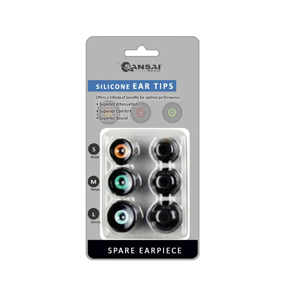 2PK Sansai Fits Most Small/MED/Large Replacement Silicone Ear Tips for Earphones