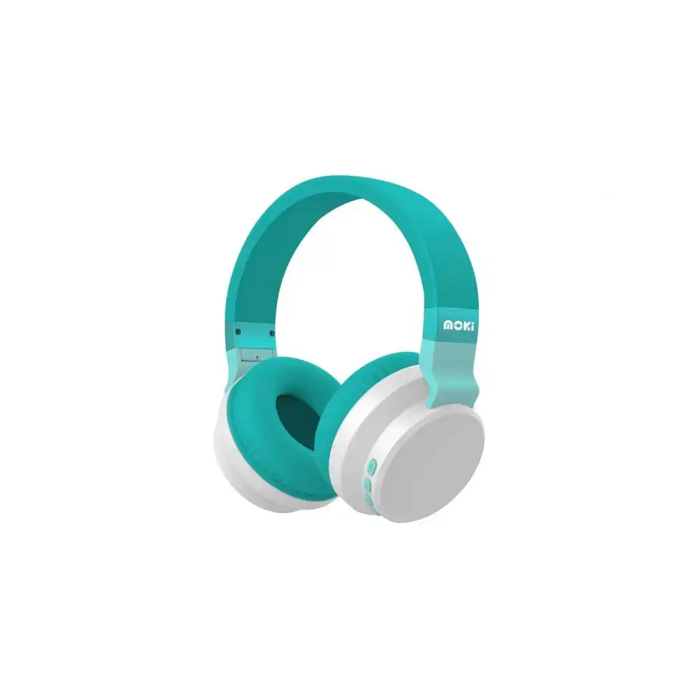 Moki Colourwave Wireless  and Wired Headphones - Seafoam 120cm Cable Length