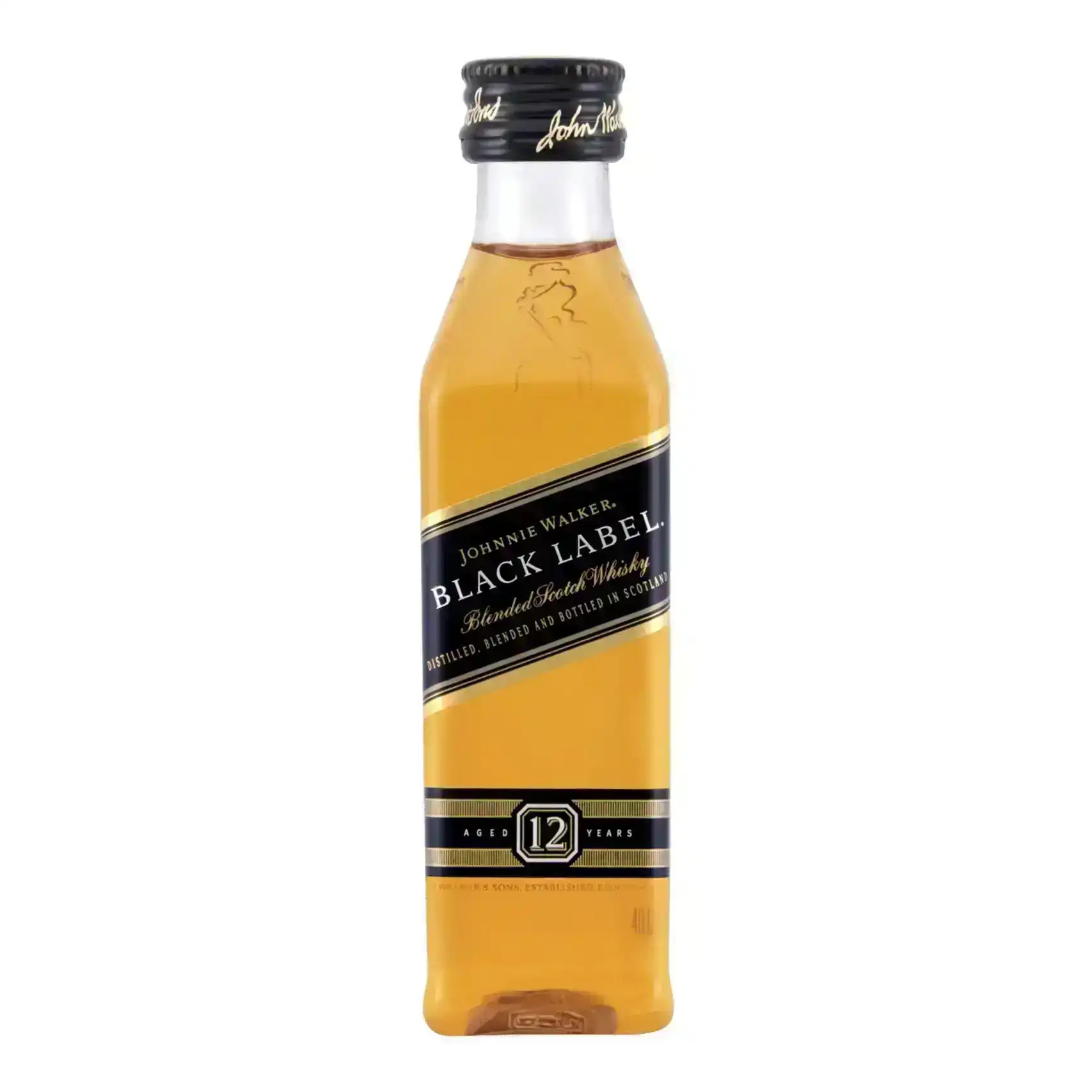 Johnnie Walker Black Label 12YO Blended Scotch Whisky Miniature (50mL)
