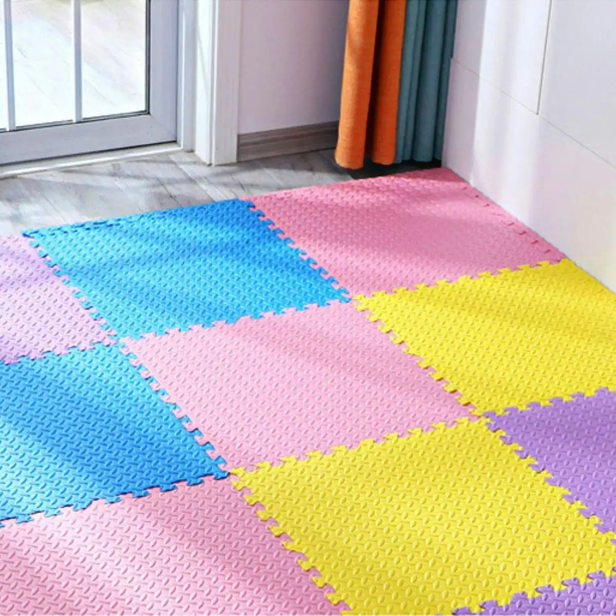 Kidst Pink Collection Interlocking Baby Foam Play Mats for Nurseries & Playrooms