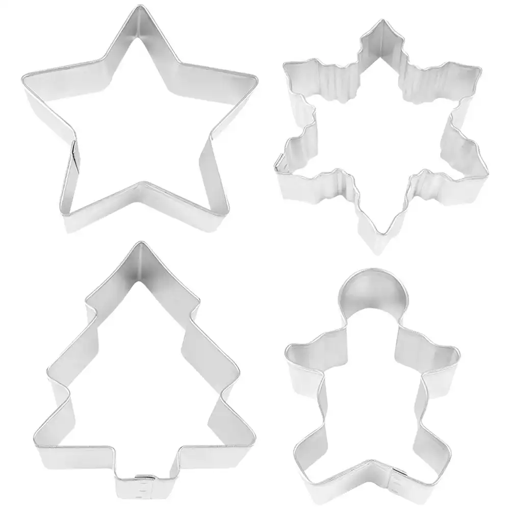 R&M Christmas Stainless Steel Cookie Cutter (Set of 4)
