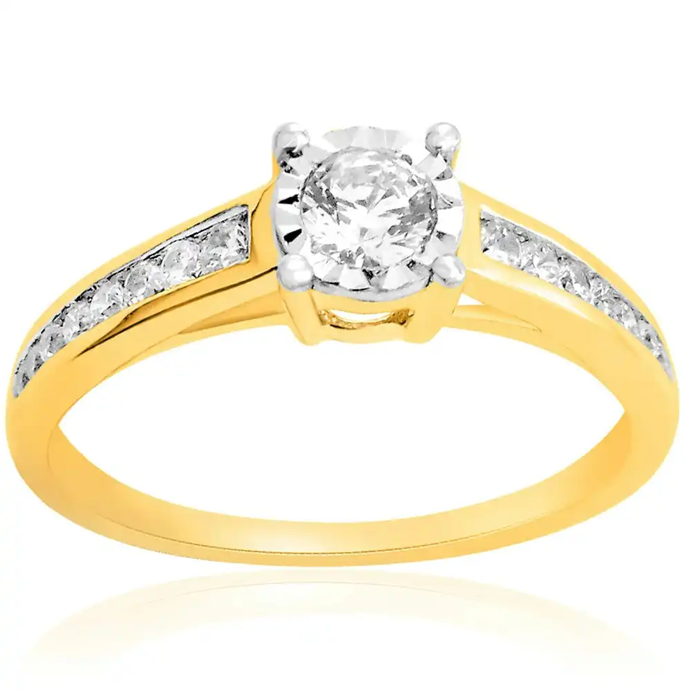 9ct Yellow Gold 1/3 Carat Diamond Solitaire Ring