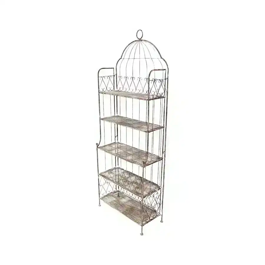 French Country Birdcage Style 5-Shelf Stand