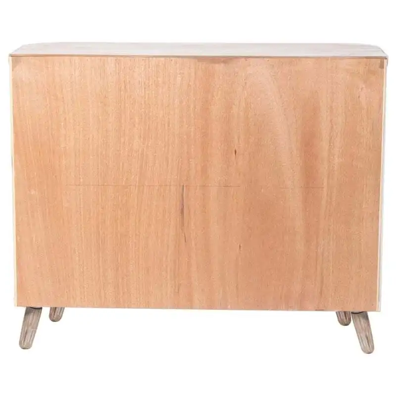 Willow & Silk Wooden 100cm Whitewash Double Door Cabinet/Sideboard/Storage