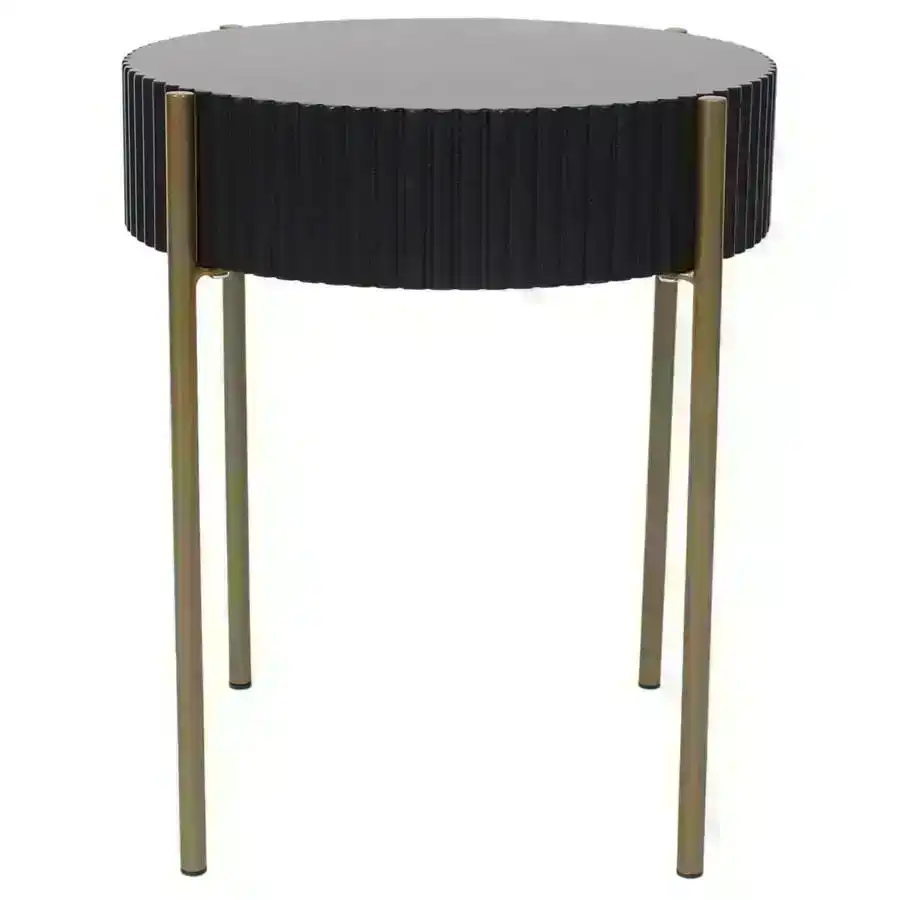 Round Ribbed Tall Side Table