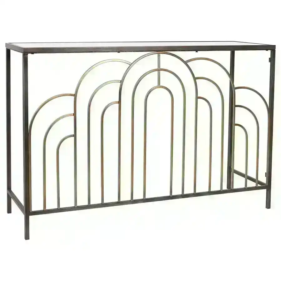 Metal Console Table With Mirror Top 120cm