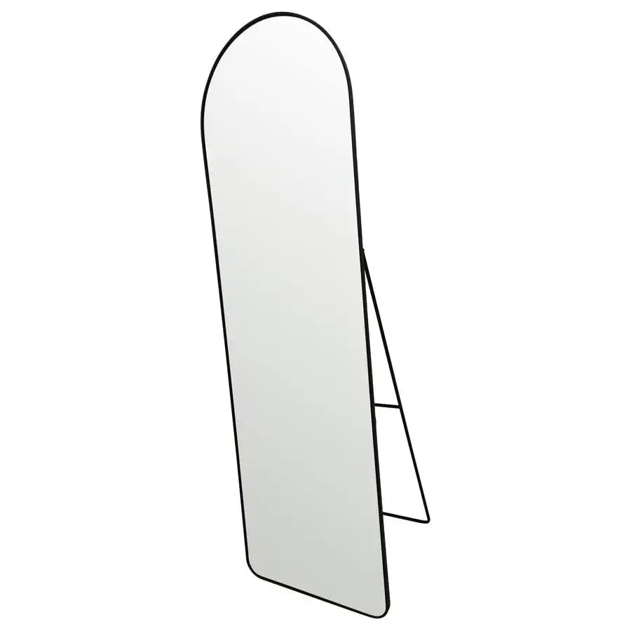 Full Size Black Arch Floor Mirror With Stand 165cm