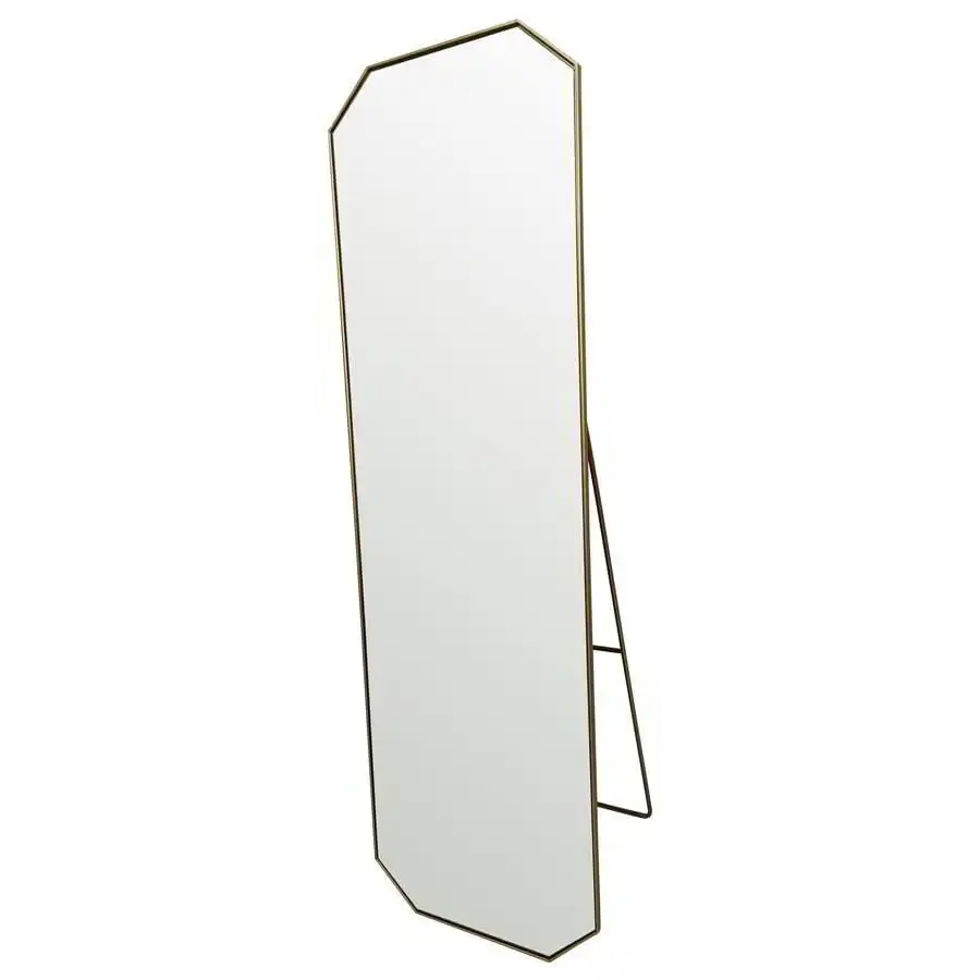 Full Size Gold Cheval Floor Mirror With Stand 165cm