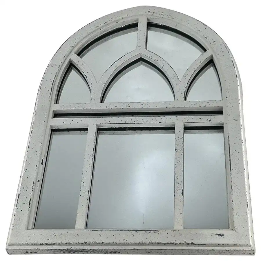 Large Gothic-Style MDF-Framed Arc Wall Mirror 81cm