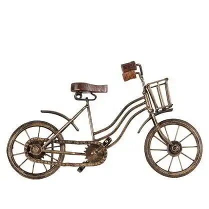 Willow & Silk Vintage Bicycle w/Basket-Antique Gold