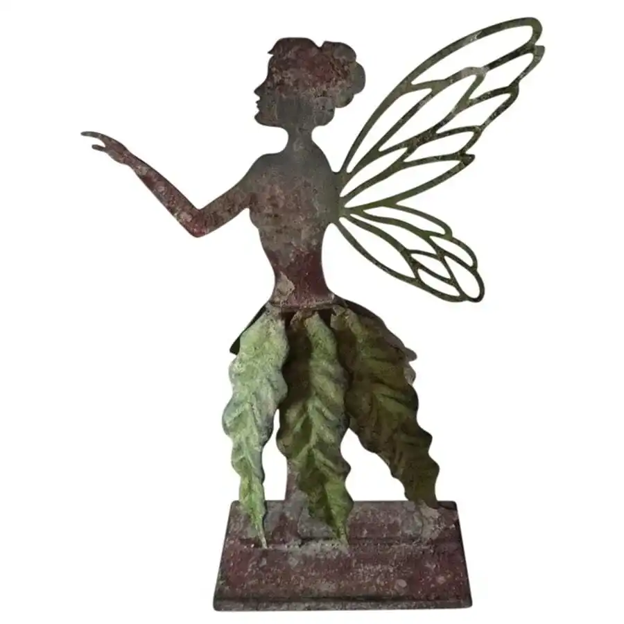 Willow & Silk Metal Fairy w/Wings Figurine 31 cm
