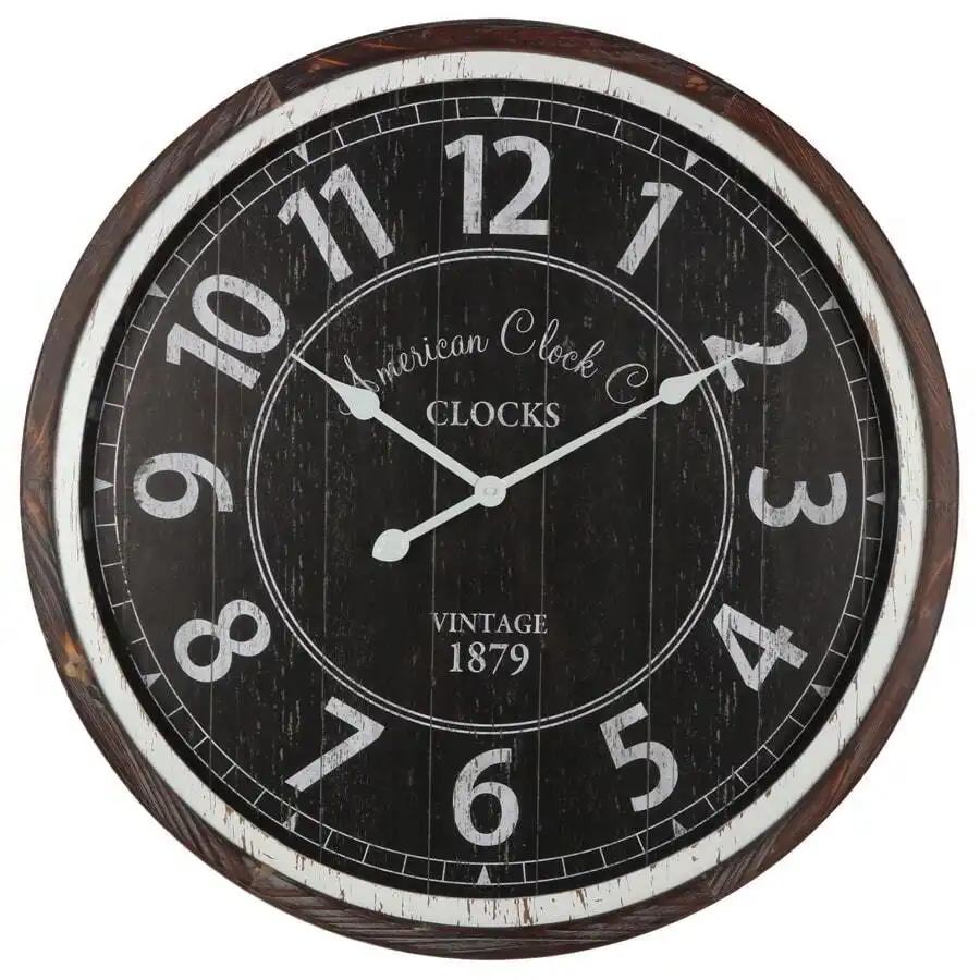 Round Vintage Design Digital Wall Clock 70cm