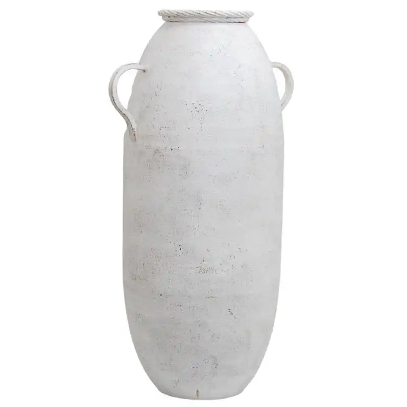 Willow & Silk 2-Handle Metal Flower Pot Vase With Coil Rim 71cm