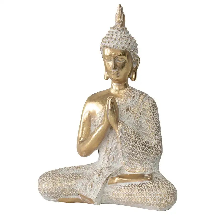 Resin Figurine Seated Praying Buddha 28cm