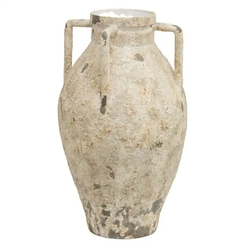 Willow & Silk Vintage 37cm White Garden Flower Vase/Pot w/ Handles