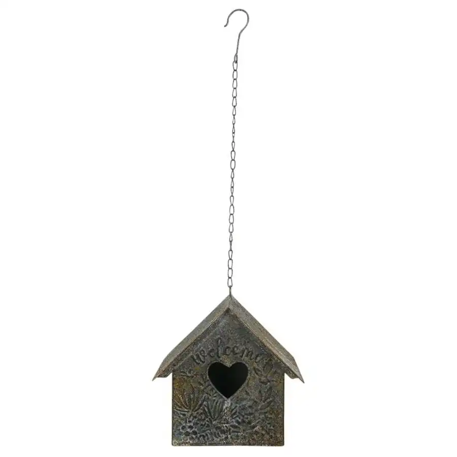Metal Wild Bird Feeder Hanging Bird House With Heart