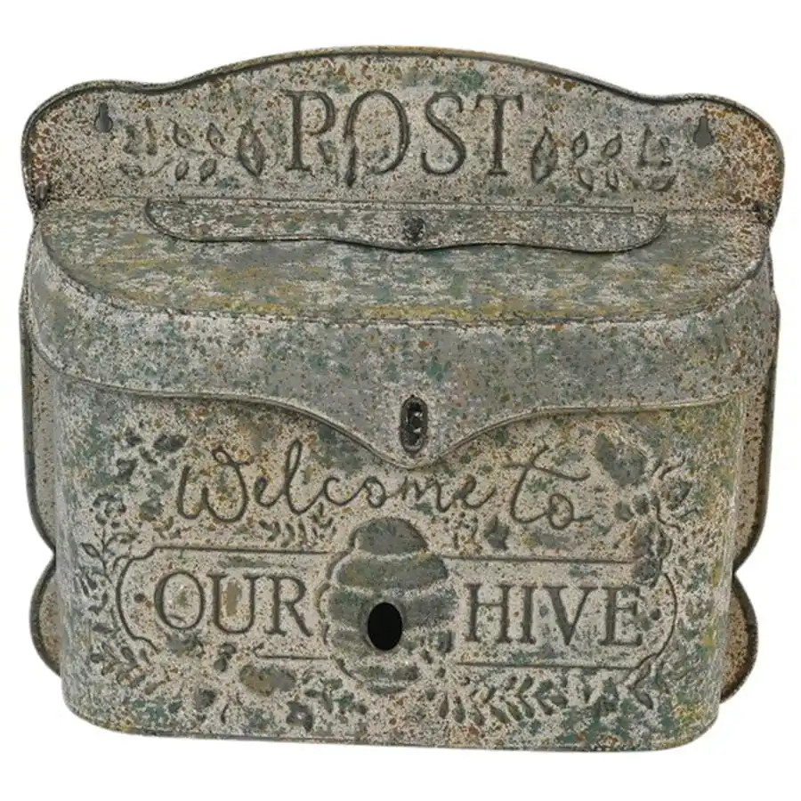Vintage Metal 'Welcome to Our Hive' Postbox