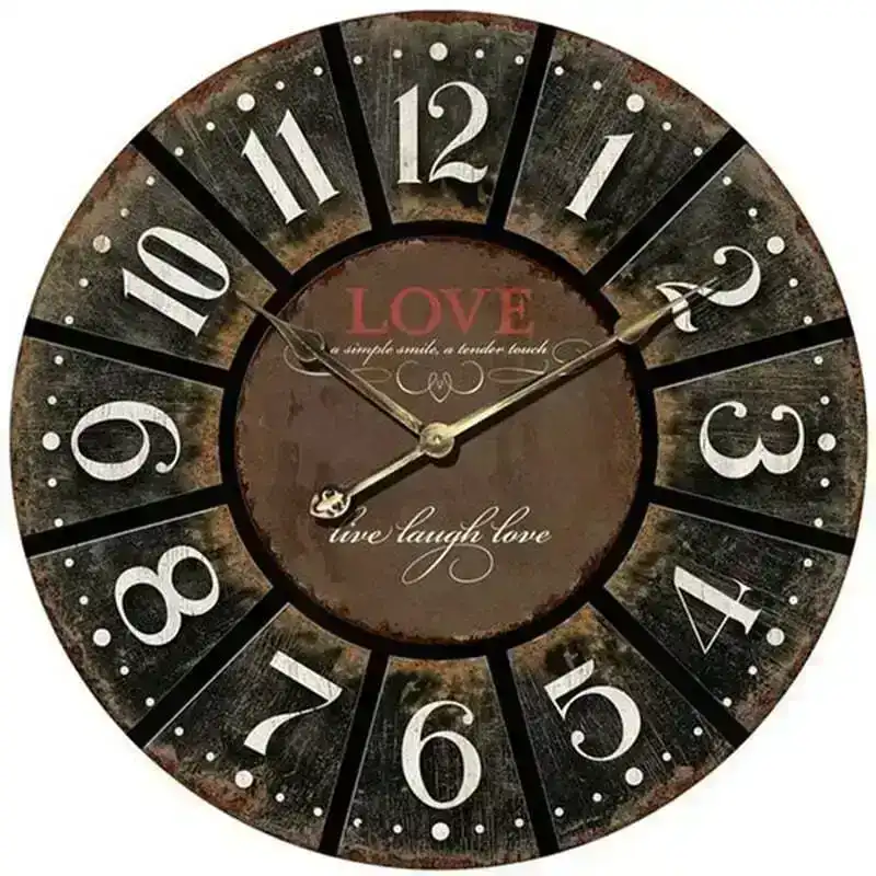 Willow & Silk 60 cm Rustic Love Wall Clock