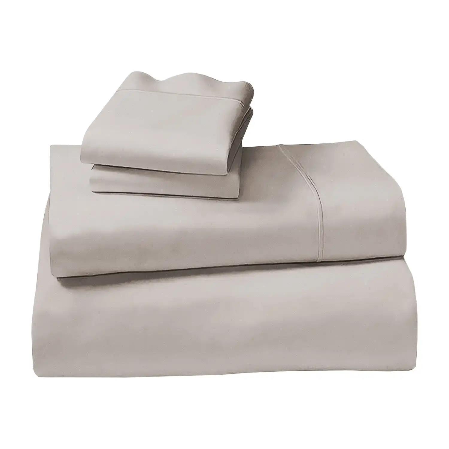 4pc 1000 Thread Count Cotton Rich King Bed Sheet Set CVC Microfibre Blend - Silver