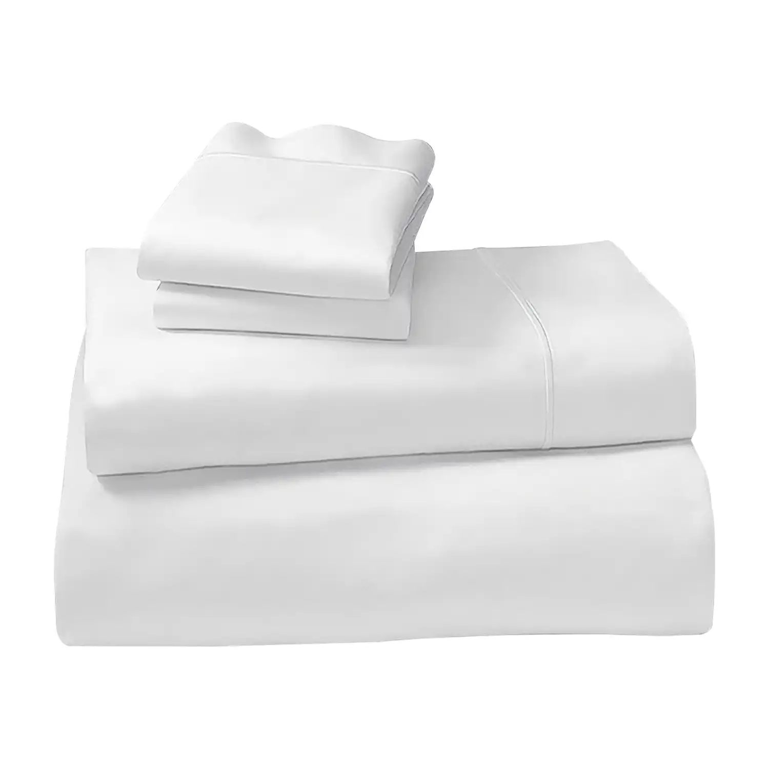 4pc 1000 Thread Count Cotton Rich King Bed Sheet Set CVC Microfibre Blend - White