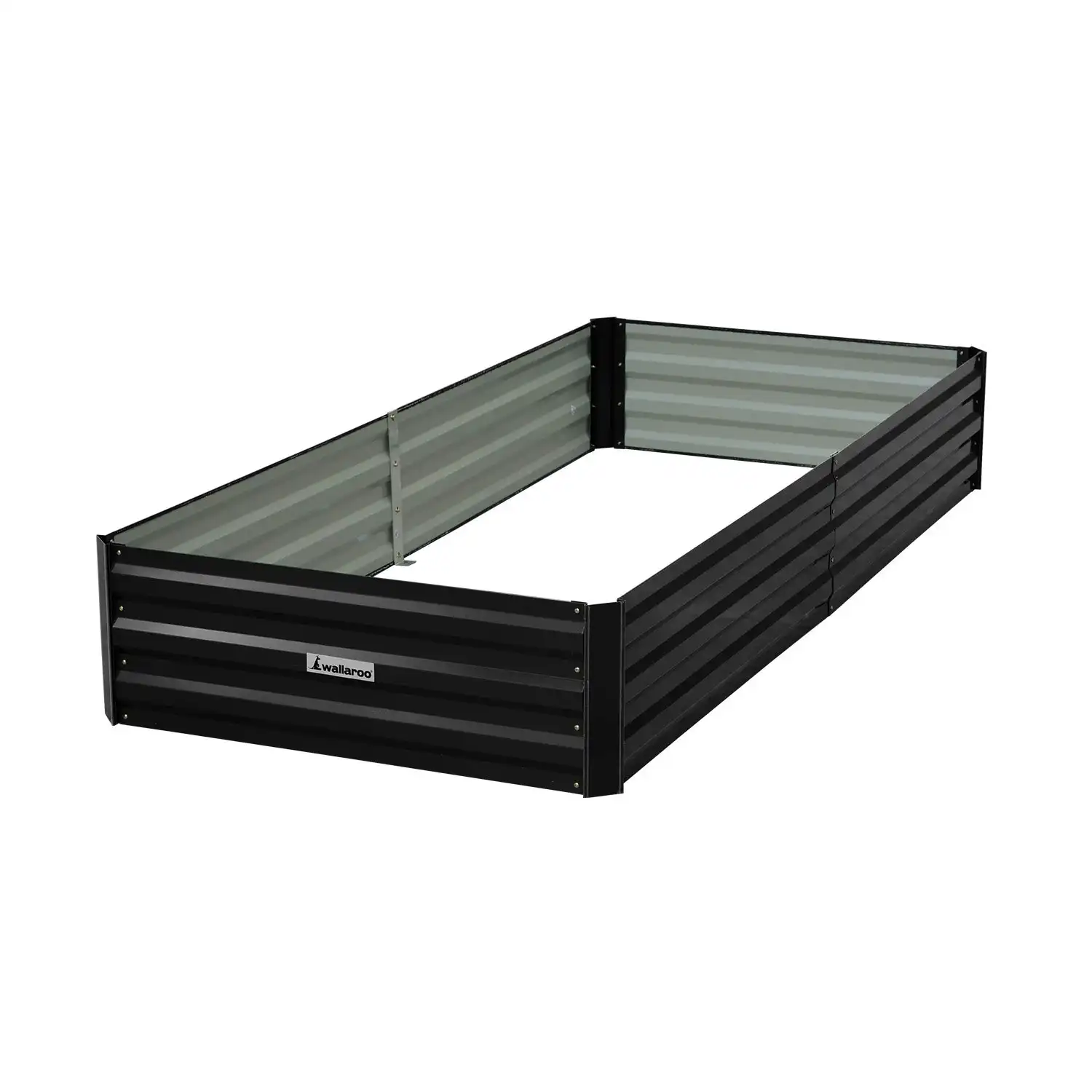 Wallaroo 210 x 90 x 30cm Galvanized Steel Garden Bed - Black