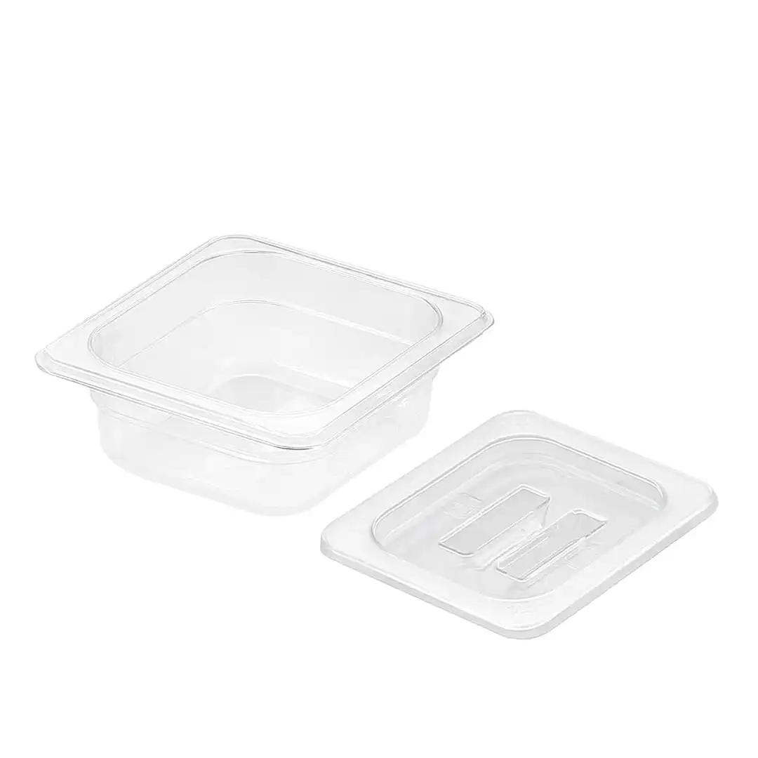 Soga 65mm Clear Gastronorm GN Pan 1/6 Food Tray Storage with Lid