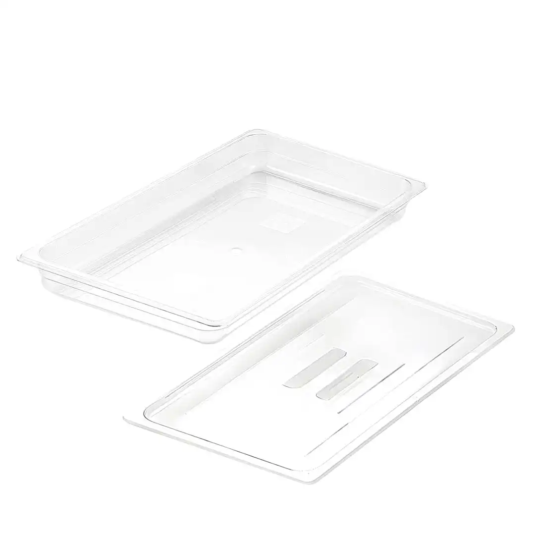 Soga 65mm Clear Gastronorm GN Pan 1/1 Food Tray Storage with Lid