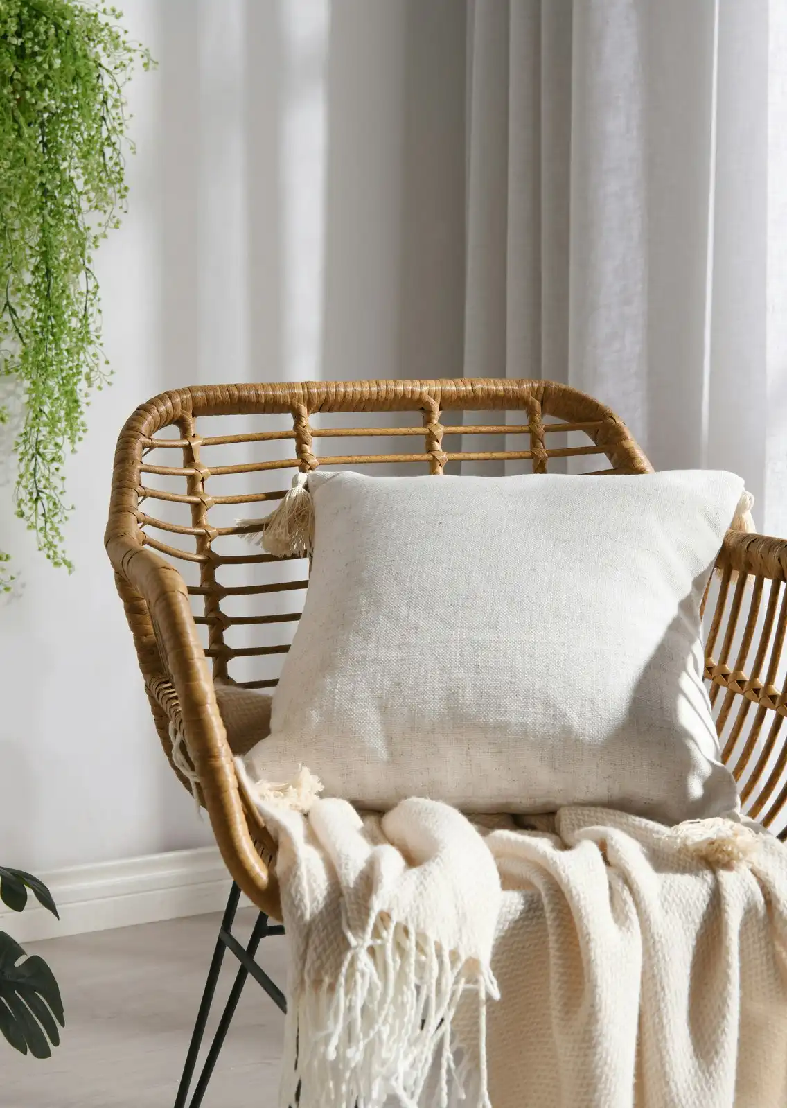 Cadence & Co. Tamarama Linen Blend Cushion Natural 45x45cm