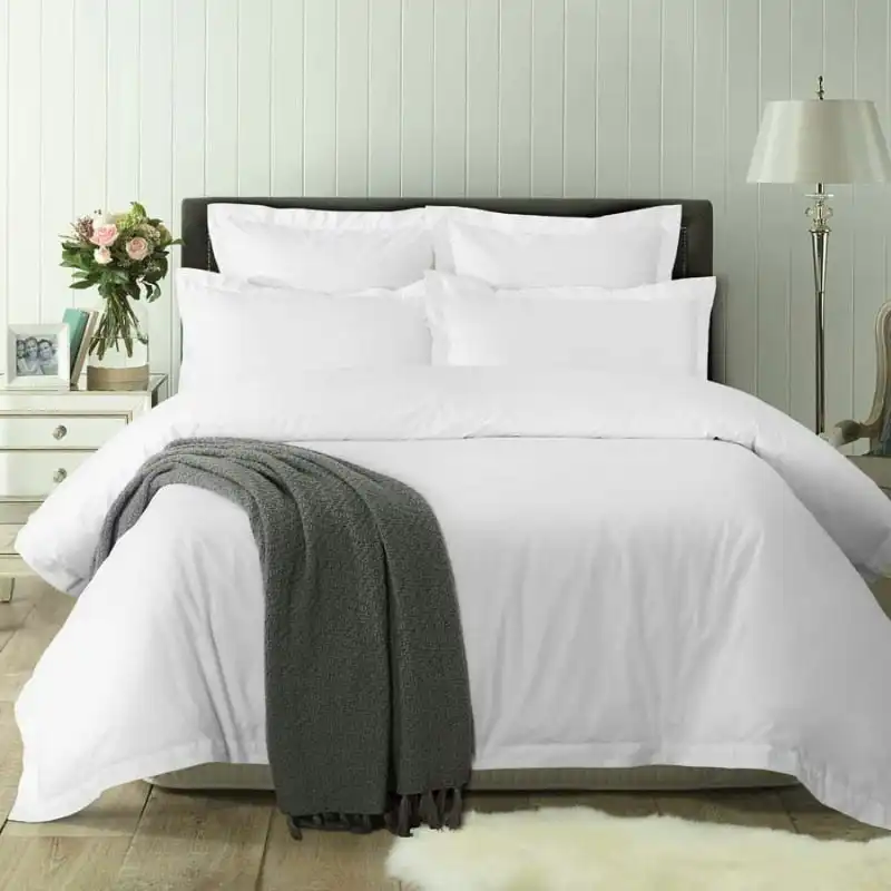Accessorize Hotel Tailored Deluxe Cotton White Quilt Cover Set