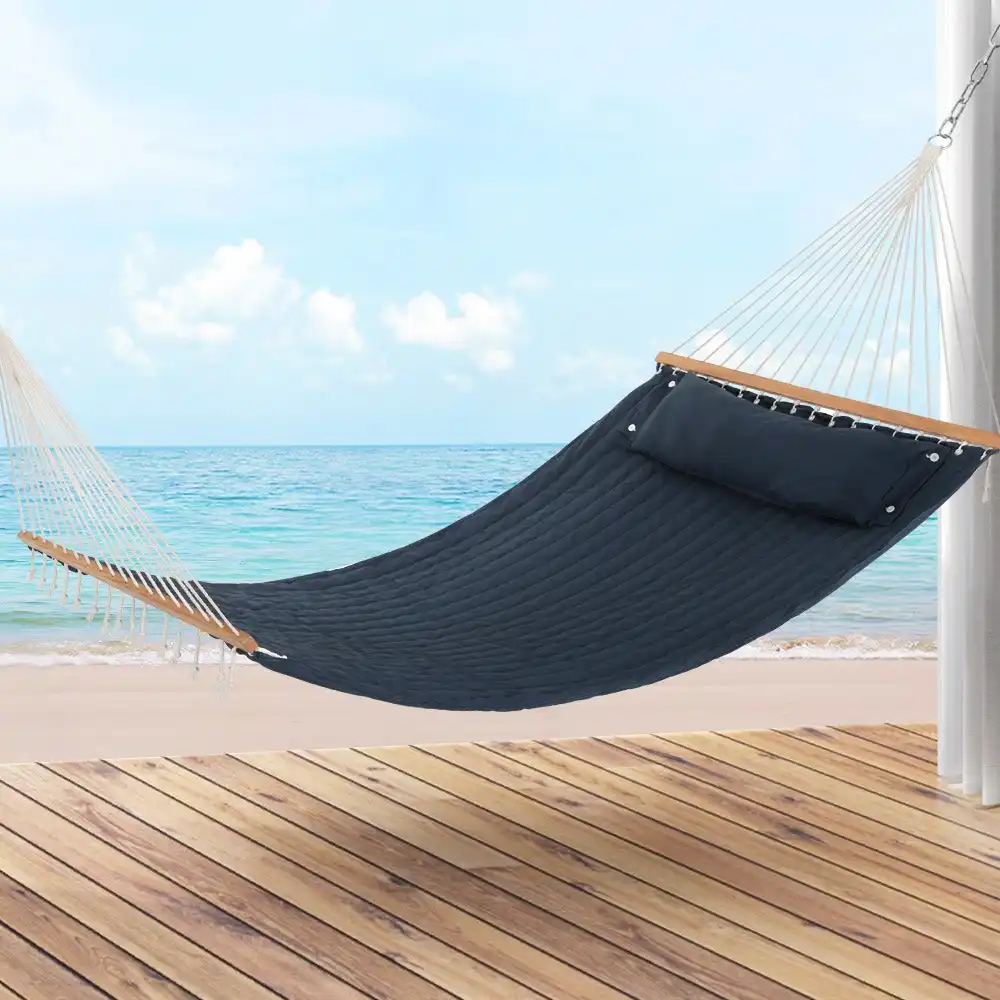Gardeon Hammock Bed Outdoor Portable Hanging Chair 2 Person Blue