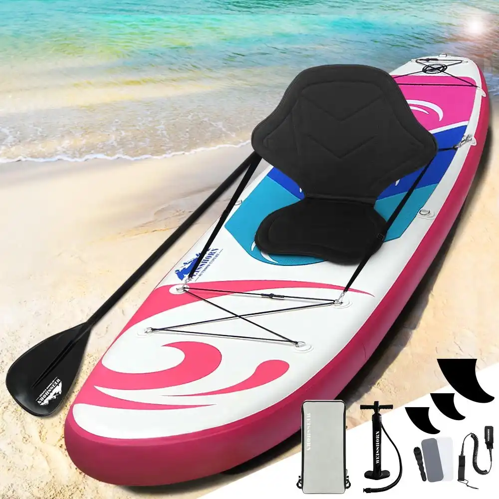 Weisshorn Stand Up Paddle Board Inflatable Kayak Surfboard SUP Paddleboard 11FT Pink