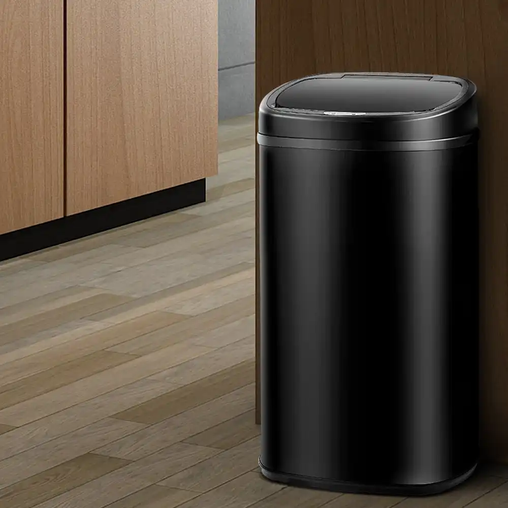 Devanti NEW 58L Motion Sensor Bin Rubbish Waste Automatic Trash Kitchen Office Black