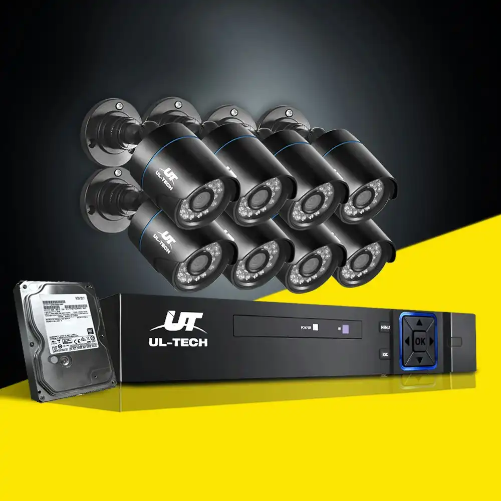 UL-tech CCTV Security Camera System 1080P DVR 8CH 8 Camera Sets 2TB