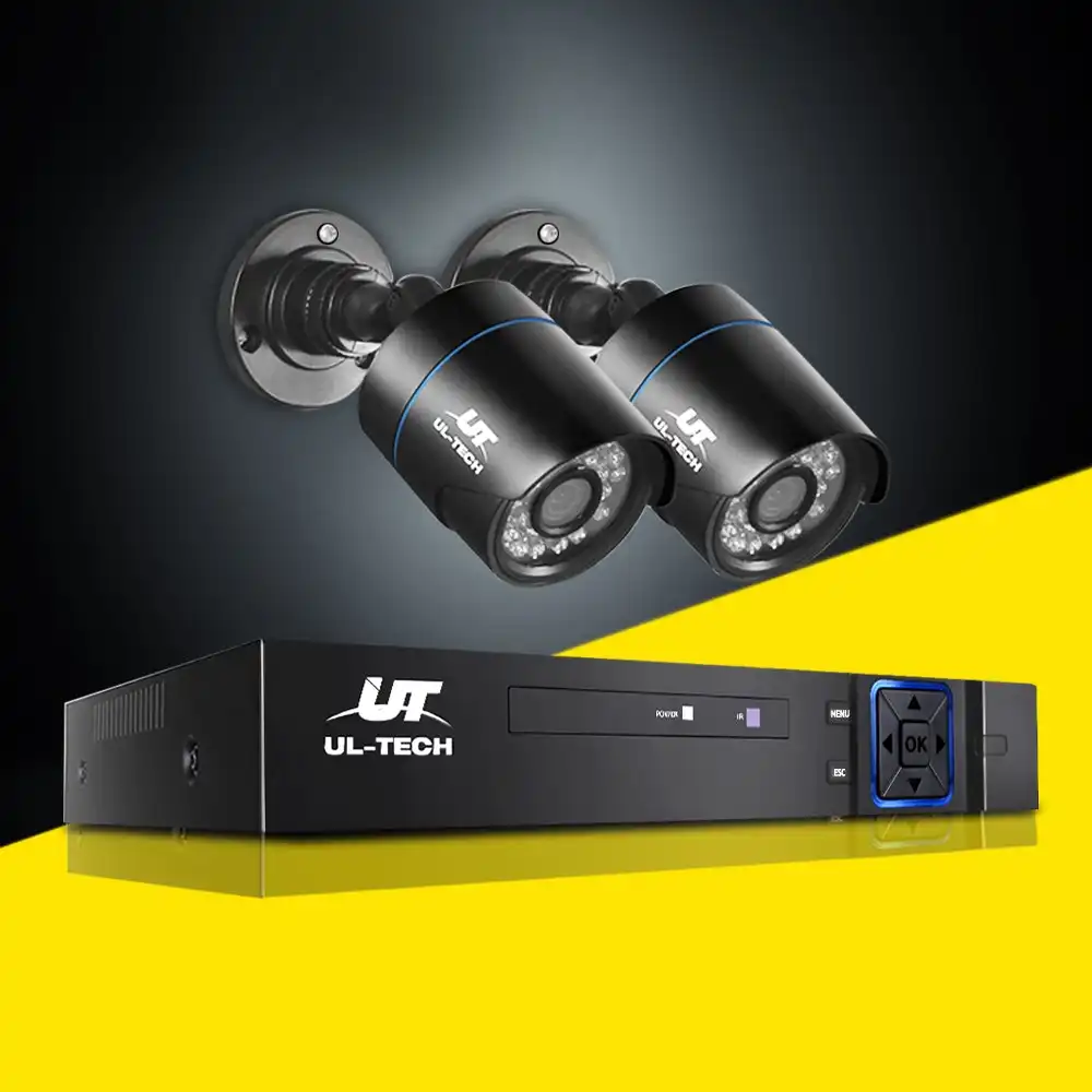UL-tech Security Camera System CCTV 4CH 2 Camera Bullet DVR