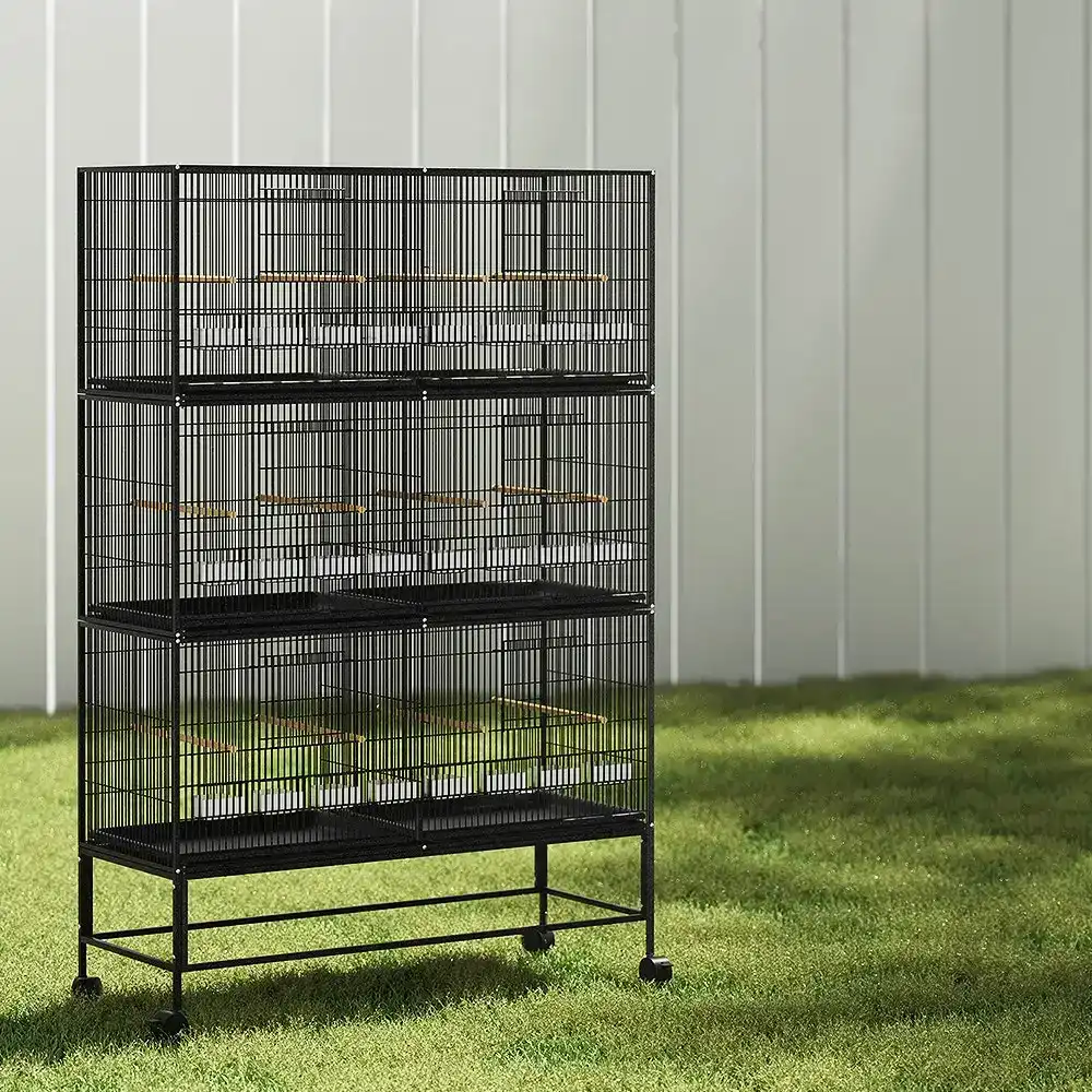i.Pet Bird Cage Large Aviary Galvanised Stand Alone Wheels 175cm