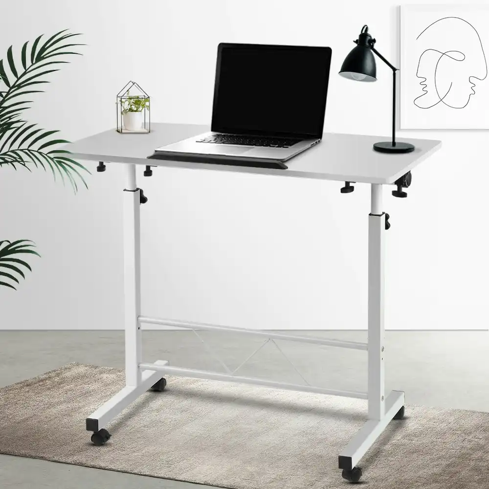 Artiss Laptop Desk Computer Desk Height Adjustable 80CM White